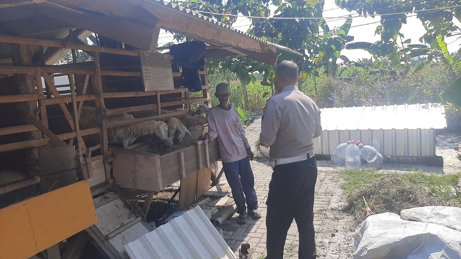 Cek Kesehatan hingga Pakan Ternak, Polsek Kebomas Dukung Peternakan Dahanrejo